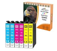 Starlet24 6X 502XL Cartuchos de Tinta Compatibles para Epson 502XL para Expression Home XP-5105 XP-5100 Workforce WF-2860DWF WF-2865DWF XP5105 WF-2860(2*Cian, 2*Magenta, 2*Amarillos)