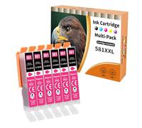Starlet24 6X 581XL Magenta Cartuchos de Tinta Compatibles con Canon CLI-581 Magenta para Pixma TR8550 TR8500 TS6350a TS705a TS6350 TS8350 TS8250 TS6150 TS9550