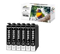 Starlet24 6X Cartuchos de Impresora 503XL compatibles con Epson 503XL Negro Cartuchos para Expression Home XP-5200 XP-5205 Workforce WF-2960 WF-2965 WF-2960DWF WF-2965DWF WF-2965DWF