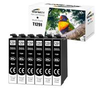 Starlet24 6X Cartuchos de Tinta T1291 compatibile con Epson T1291 Negro