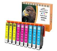 Starlet24 9X 33XL Multipack Cartuchos de Impresora Compatibles con Epson 33XL 33 XL Cian Magenta Amarillo para Epson XP7100 Cartuchos de Impresora XP-540 XP-530 XP-630 XP-635 XP-645