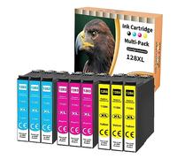 Starlet24 9X Cartuchos Compatibles con Epson T1282 T1283 T1284 T1285 | Cian Magenta Amarillo Compatible con Epson Stylus BX305f BX305fd BX305fw S22 SX125 SX130 SX230 SX235W SX420W SX435w SX438W