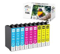 Starlet24 9X T1306 Cartuchos de impresora compatibles con Epson T1306 T1302 T1303 T1304 para Stylus SX525WD SX535WD SX620FW Office B42WD BX925FWD BX635FWD Workforce WF-3520DWF WF-7525 WF-7015