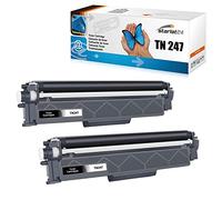 Starlet24 TN247BK Compatible Cartucho de tóner para Brother TN247 Negro TN-247BK TN243BK para MFC L3750CDW DCP-L3550CDW MFC-L3770CDW MFC-L3730CDW DCP-L3510CDW HL-L3230CDW HL-L3210CW, 2X Negro