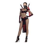 Starline Disfraz de asesino seductor para mujer, Negro/Rojo, S
