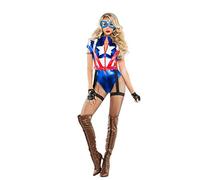 Starline Disfraz de Capitán USA para mujer, Multicolorido, Large
