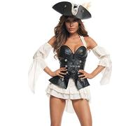 Starline - Pirata de perlas negras para mujer - Negro - M