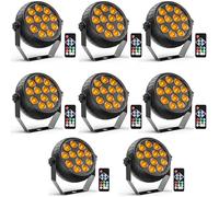 Starlitflow 8PCS RGB 12 Focos Par LED Bateria, 2200mAh Luces Escenario Recargable con Control Remoto, 4-6h Autonomía Exterior Luz Fiesta Discoteca para Bares DJ Bodas Halloween Navidad