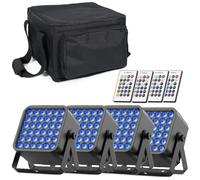 Starlitflow RGBWA UV 54W Focos Par LED Batería con Bolsa, 5200mAh Recargable Luces Escenario con Control Remoto, Luz Discoteca 4-6h para Exteriores Fiestas Espectáculos Discotecas Halloween Navidad