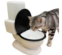 Starlucent Dispensador de agua para gatos, divertido inodoro para mascotas, sin electricidad, flujo automático para gatos, perros y mascotas