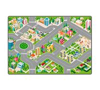STARLUX Alfombra de Juegos para niños de pequeño tamaño - Antideslizante - Circuito Urbano - 120 x 80 cm - 801142