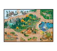 STARLUX - Alfombrilla de Juego para Dinosaurios para niños - Antideslizante - Circuito para Coches pequeños - 120 x 80 cm - 801148