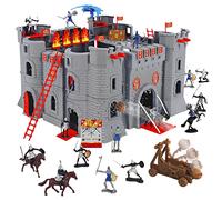 STARLUX Chevaliers Fort - Figuras de Caballeros y Soldados - El Castillo Negro, Color Gris, 40 x 40 x 24 cm (MBI 404002)