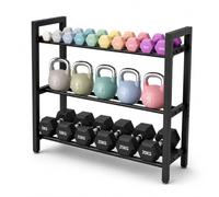 STARLUXE® - Soporte Mancuernas 3 Niveles, Soporte para Pesas Ajustable de Acero - Mancuernero hasta 180 kg, Organizador Gimnasio en Casa, 80x80x25 cm
