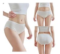 STARLY Ropa Interior de algodón desechable 100% Puro Bragas de Viaje Corte Alto Granny Briefs Blanco/Multicolor (10 Piezas) (Blanco, X-Small - Cintura 42-63cm, Cadera 78-90cm)