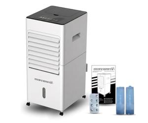 STARLYF Climatizador Evaporativo Portátil 5 en 1 Frío Calor - Enfriador de Aire, Calefactor 2000W, Humidificador y Purificador, Depósito 6L, 3 Velocidades, Temporizador y Mando