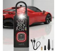 STARLYF Compresor de Aire Portátil, Inflador de Ruedas Inalámbrico, Recargable, 150 PSI de Potencia, Apagado Automático, Luz Incorporada, Bomba de Aire Multiuso - Garantía Oficial