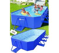 StarOcean Piscina plegable grande 2026, piscina no inflable para niños, piscina plegable de plástico duro para adultos, piscina plegable extra grande, piscina plegable portátil para patio trasero, 118