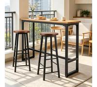staronce Juego de 2 taburetes de bar con reposapiés, 71 cm de alto, de MDF y metal, cómodos taburetes de cocina, taburetes de desayuno, para isla de cocina, mostrador, silla de comedor industrial