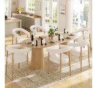 staronce Juego de 6 sillas de comedor tapizadas - sillas de cocina modernas con estructura de metal resistente, color blanco, fácil de limpiar, sillas de comedor para familias numerosas y