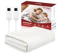 staronce Manta Electrica 160x140 cm, Calientacamas con 10 Niveles de Calor, Lavable en Lavadora y Apagado Automático, Incluye 2 Mandos a Distancia y Protección contra Sobrecargas.