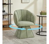 staronce Sillón tapizado giratorio con reposabrazos, juego de 1, cómodo sillón de chenilla con respaldo alto, giratorio 360°, para salón o dormitorio, soporta hasta 150 kg, color verde oliva