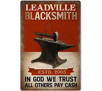 Starotore Blacksmith Knowledge - Letrero de metal retro en Dios con texto en inglés "We Trust All Others Pay Cash Cash" para club, cocina, restaurante, cafetería, bar, decoración de pared del hogar