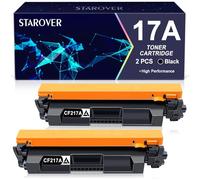 STAROVER CF217A 17A Cartucho de Tóner Compatible para HP 17A CF217A para HP Laserjet Pro M102A M102W MFP M130FW MFP M130NW MFP M130FN MFP M130A Impresora (Negro, Paquete de 2)
