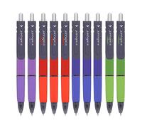 Starplast 10 Bolígrafos Triangulares, 2 Bolígrafos de Cada Color, Tinta Azul, 0.7mm, Antideslizante para Esciribir. 5 Colores