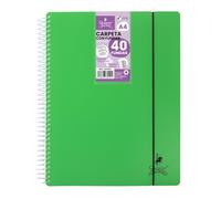 Starplast Carpeta Con Fundas Espiral Flexible - Organizadores, 40 fundas, Fundas Transparentes Lisas, A4, Tapa Plástico Resistente, Uso Escolar, Personal o de Oficina - Color Verde.