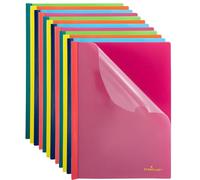 Starplast Carpeta Dossier con Varilla A4 - Polipropileno, 22x31 cm, Con Uñero, Colores básicos, apertura superior y lateral, Protector de Folios y Documentos de Oficina - PACK 12