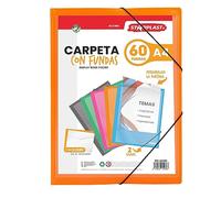 Starplast Carpetas Con Fundas - Carpetas de Plástico, Archivador, Portadocumentos, Cierre Elástico, Tamaño A4, para uso Escolar y de Oficina - 60 Fundas Naranja