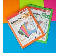 Starplast Carpetas Con Fundas - Carpetas de Plástico, Archivador, Portadocumentos, Cierre Elástico, Tamaño A4, para uso Escolar y de Oficina - 60 Fundas Pack 2 Surtido