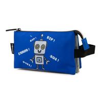 Starplast Estuche 3 Compartimentos con Dos Cremalleras diseños exclusivos, Tela, para niño, niña, Unisex, Escolar, Colegio, Infantil, Novedad, con asa para Llevar - Azul