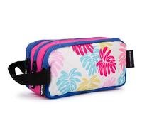 Starplast Estuche 3 Cremalleras - 3 Compartimentos, Amplio, Cierre Cremallera, con Asa, Multiuso, Gran Capacidad, Porta Todo, para Uso Escolar - Modelo Hojas