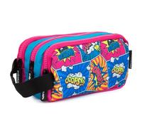 Starplast Estuche 3 Cremalleras - 3 Compartimentos, Amplio, Cierre Cremallera, con Asa, Multiuso, Gran Capacidad, Porta Todo, para Uso Escolar - Modelo Boom