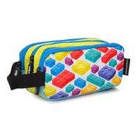 Starplast Estuche 3 Cremalleras - 3 Compartimentos, Amplio, Cierre Cremallera, con Asa, Multiuso, Gran Capacidad, Porta Todo, para Uso Escolar - Modelo Bloques