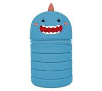 Starplast Estuche Escolar 1 Cremallera ACORDEON Estuche de Gran Capacidad, con asa, Cierre de Cremallera, plástico Resistente, para Uso Escolar o de Oficina - Azul