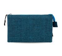 Starplast Estuche Escolar 3 COMPARTIMIENTOS 3 compartimientos, 2 Cremalleras, Tela Extra Resistente, Gran Capacidad. Uso Escolar, Universidad u Oficina - Color Azul