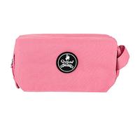 Starplast Estuche Escolar 3 Cremalleras - Estuche de Gran Capacidad con 3 Bolsillos y Cierre de Seguridad. Tela Resistente, para Uso Escolar, Universidad, Oficina - Color Rosa.