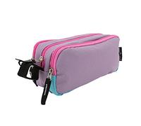 Starplast Estuche Escolar Porta Todo, 3 Cremalleras, 3 Compartimentos, Gran Capacidad, Multiuso, para Uso Escolar, Trabajo, Universidad - Lila Pastel