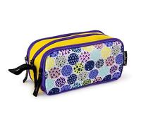 Starplast Estuche Escolar Porta Todo, 3 Cremalleras, 3 Compartimentos, Gran Capacidad, Multiuso, para Uso Escolar, Trabajo, Universidad - CÍRCULOS