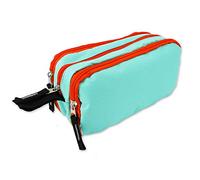 Starplast Estuche Escolar Porta Todo, 3 Cremalleras, 3 Compartimentos, Gran Capacidad, Multiuso, para Uso Escolar, Trabajo, Universidad - Verde Pastel