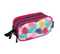 Starplast Estuche 3 Cremalleras - 3 Compartimentos, Amplio, Cierre Cremallera, con Asa, Multiuso, Gran Capacidad, Porta Todo, para Uso Escolar, diseños dibujos, tela, calidad, bolsillos, flores,