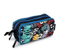 Starplast Estuche Escolar Porta Todo, 3 Cremalleras, 3 Compartimentos, Gran Capacidad, Multiuso, para Uso Escolar, Trabajo, Universidad - Graffiti