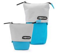 Starplast Estuche Escolar Telescópico 1 Cremallera, diseño Extensible Organiza lápices, bolígrafos o Incluso como Neceser. con diseño Estampado y Liso para niños y niñas - AZULGRIS