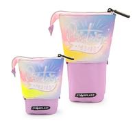 Starplast Estuche Escolar Telescópico 1 Cremallera, diseño Extensible Organiza lápices, bolígrafos o Incluso como Neceser. con diseño Estampado y Liso para niños y niñas - Positive