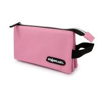 Starplast Estuches 1 Cremallera, 3 Bolsillos Compartimento, Compacto, 10 Colores, 22.5x12.5x3.5-11cm, Extensible, con asa, Gran Capacidad, para Estudiante Secundaria o Universidad - Rosa Pastel