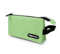 Starplast Estuches 1 Cremallera, 3 Bolsillos Compartimento, Compacto, 10 Colores, 22.5x12.5x3.5-11cm, Extensible, con asa, Gran Capacidad, para Estudiante Secundaria o Universidad - Verde Pastel