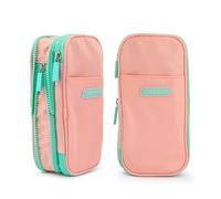 Starplast Estuches 1 Cremallera, Extensibles, Múltiples Bolsillos, Rectangular, Compacto, 3 Colores, para Estudiante Secundaria o Universidad - Rosa